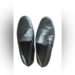 VINCE Black Leather Slip-On Flat Sneakers SIZE 9.5 WORN ONCE!!!!